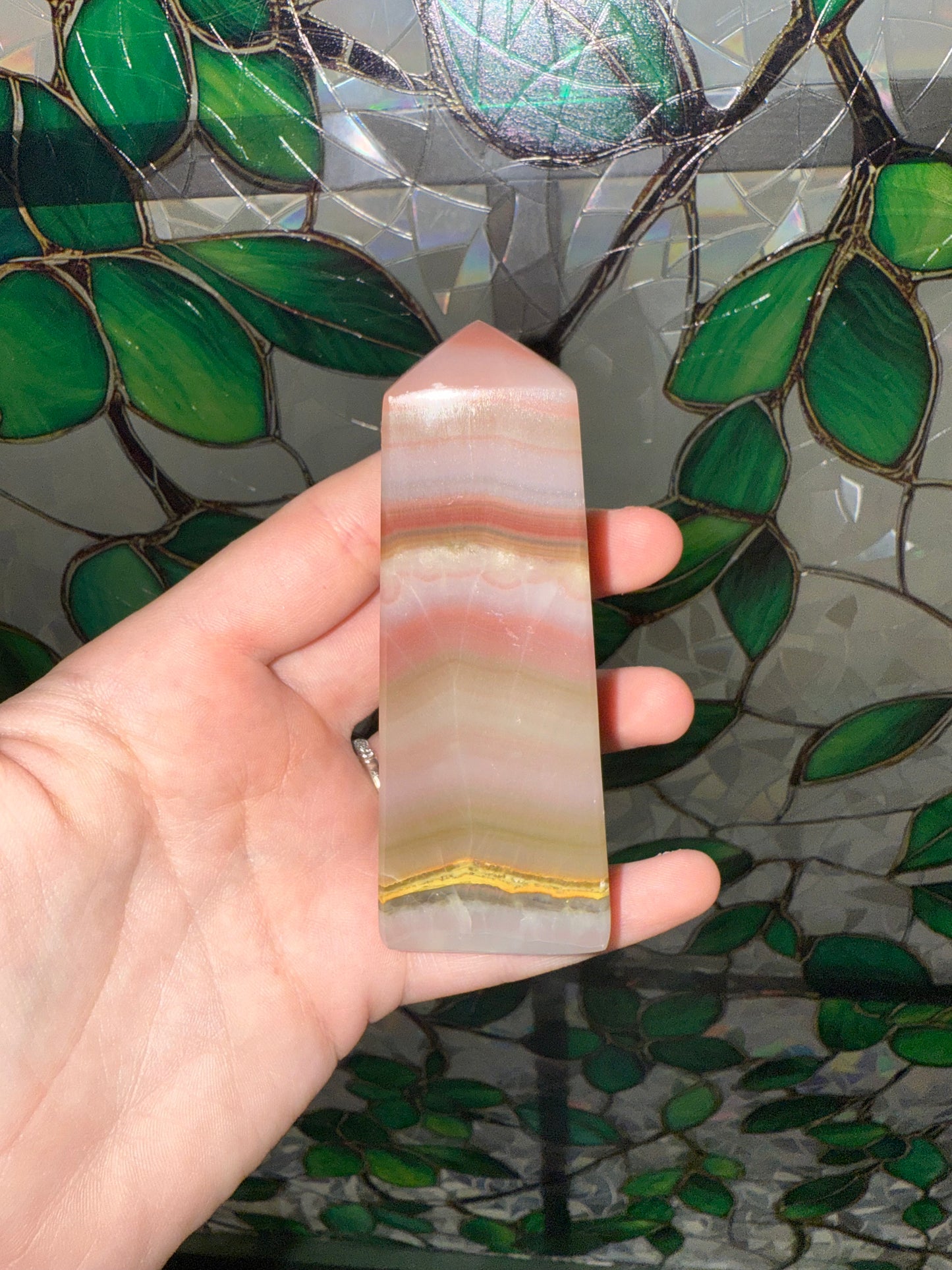 Pink Banded Calcite tower