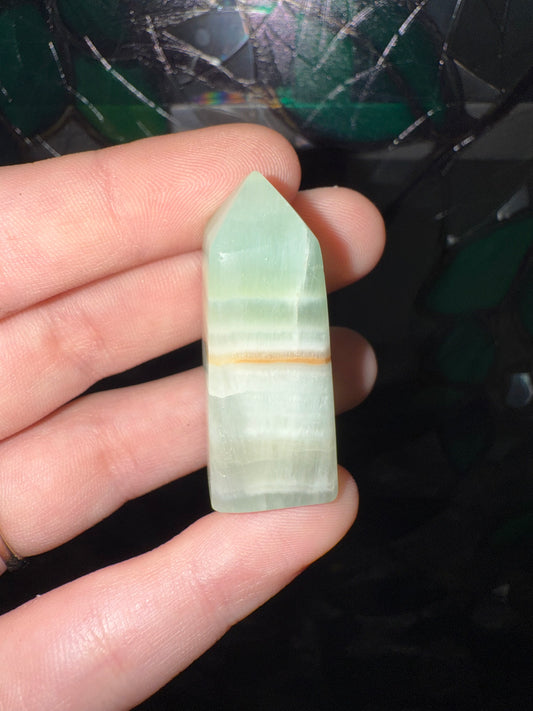 Pistachio Calcite mini tower