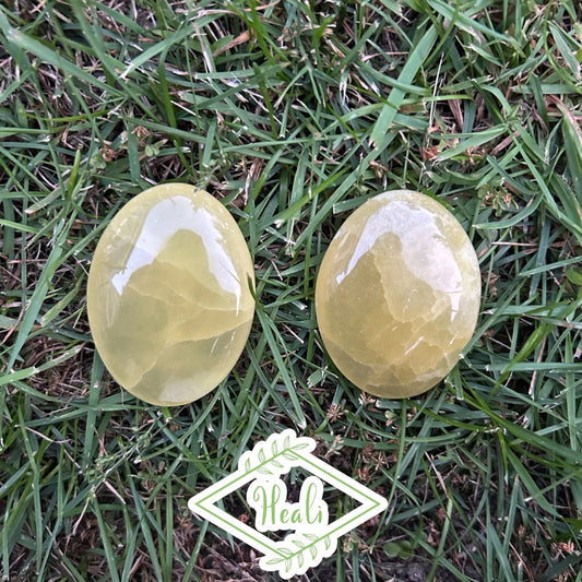 Lemon Calcite Palm Stones