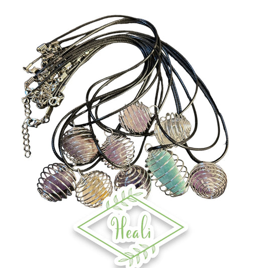 Wire Wrapped Necklaces W/ Crystals